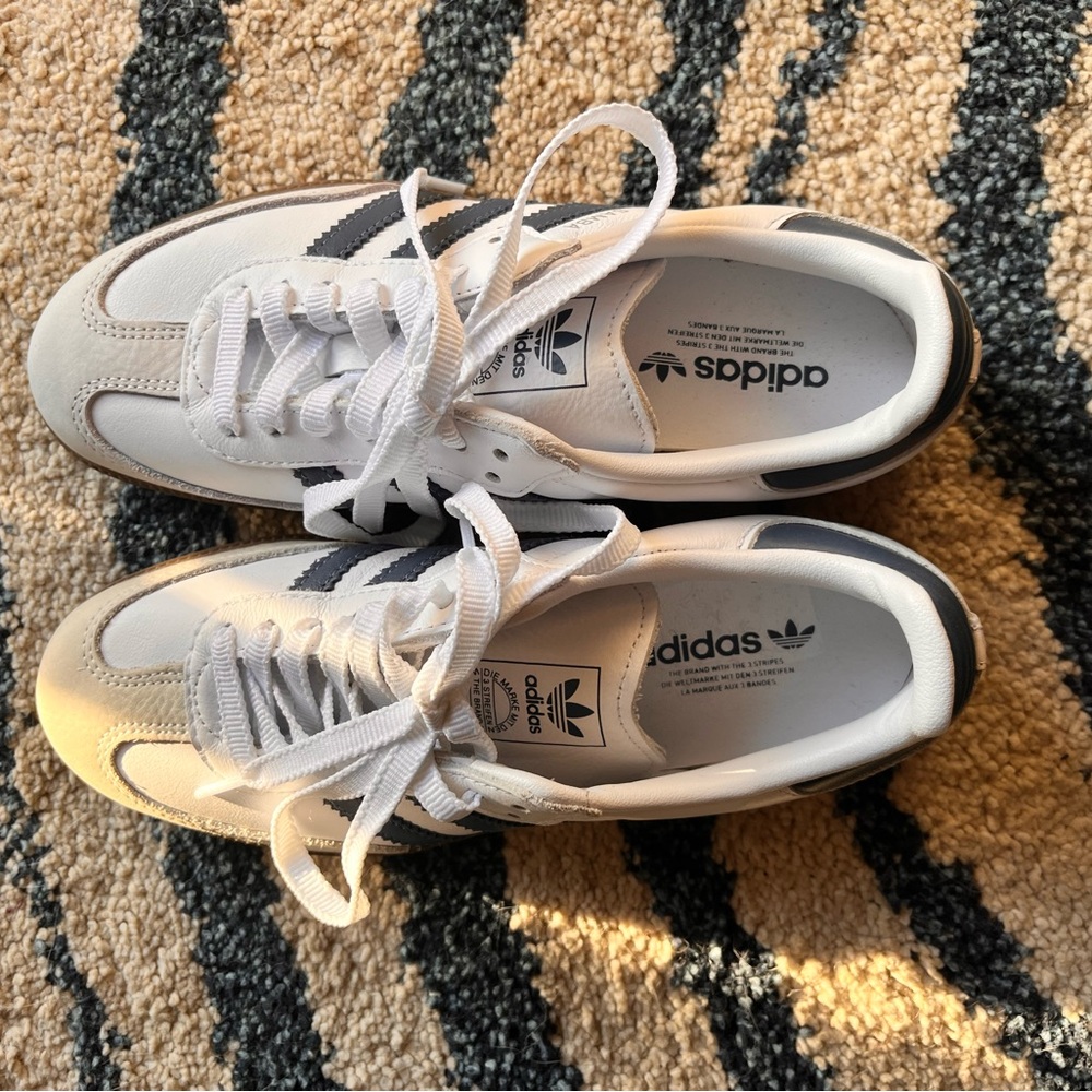 Adidas Samba Cloud White/Preloved Ink/Dash Gray size 4.5 US 6 EU 37-1/3 BNWOB! - Picture 3 of 8